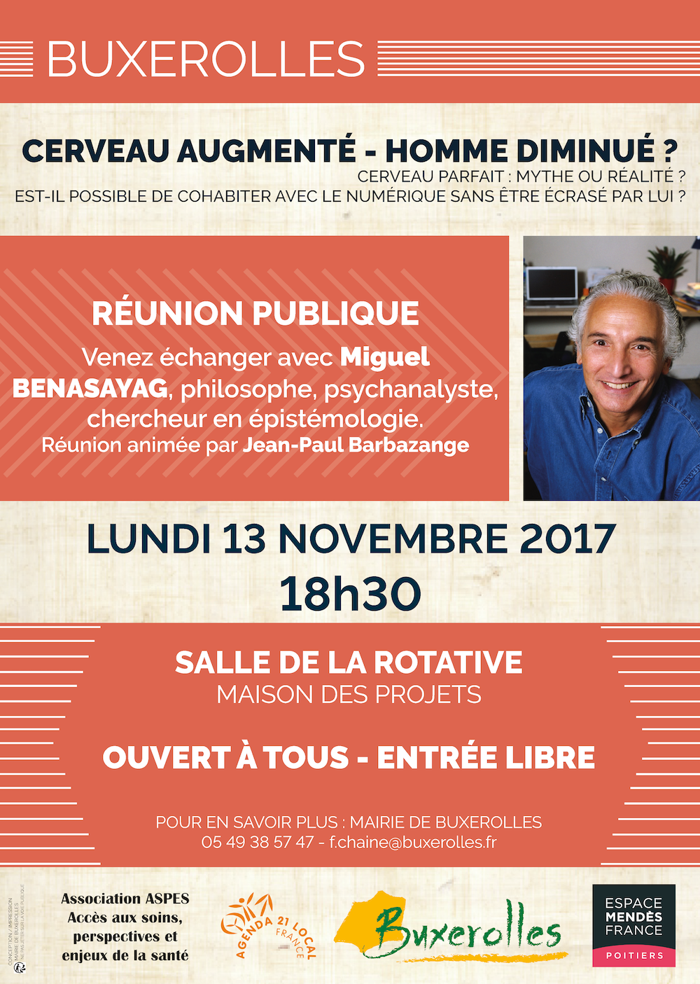 Affiche conférence Miguel Benasayag