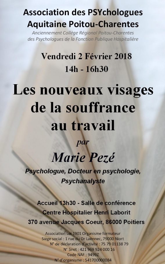 Affiche Association des PSYchologues Aquitaine Poitou-Charentes