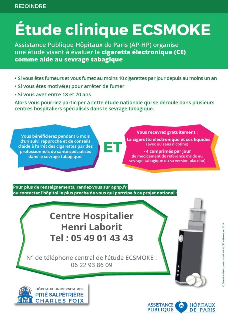 Étude clinique ECSMOKE la cigarette électronique comme aide au — free download
