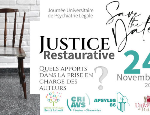 Justice restaurative – Quels apports dans la prise en charge des auteurs ? Le 24 novembre à Poitiers